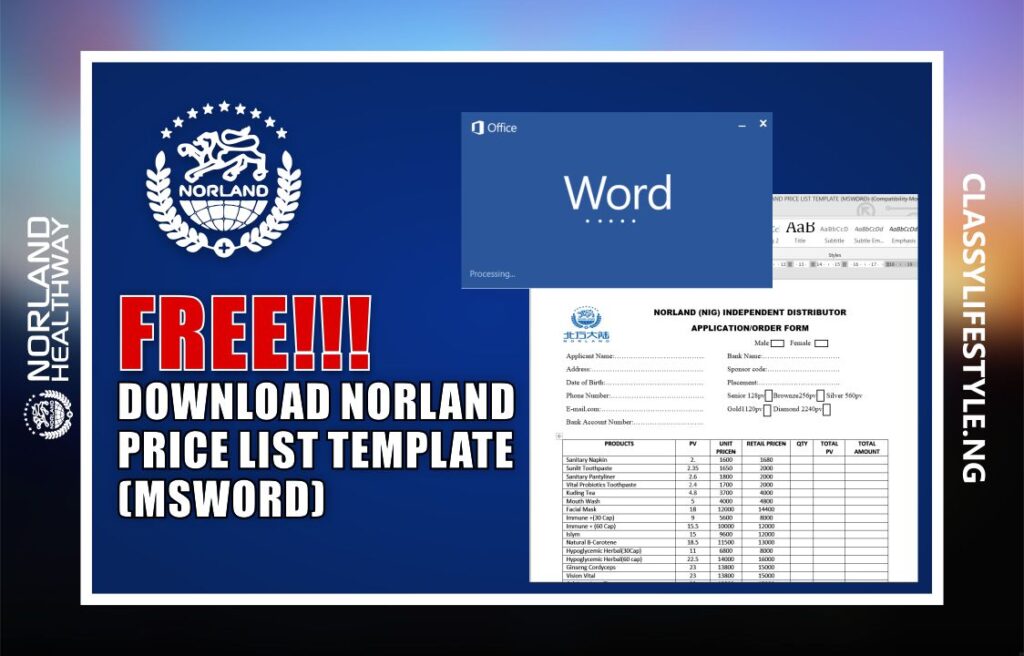 Complete Norland Product Pricelist 2023/2024 (Updated) Classy Lifestyle